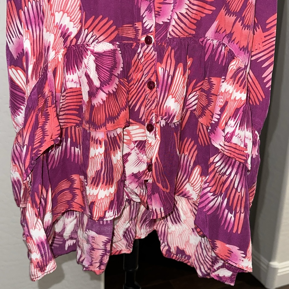 FREE PEOPLE Purple, White and Orange Summer dress with pockets Size Medium - Picture 5 of 14